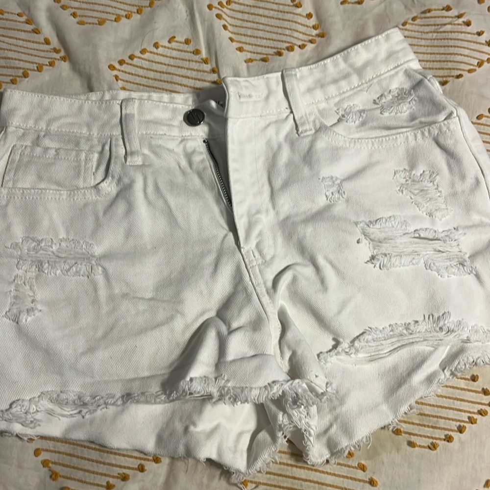 White denim shorts